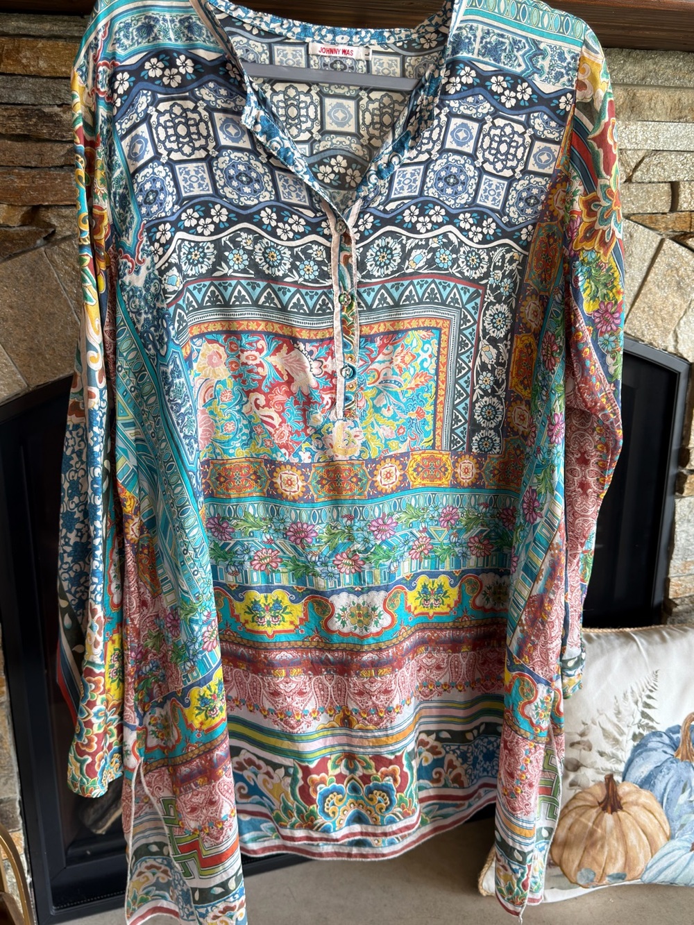 Johnny Was silky tunic top L